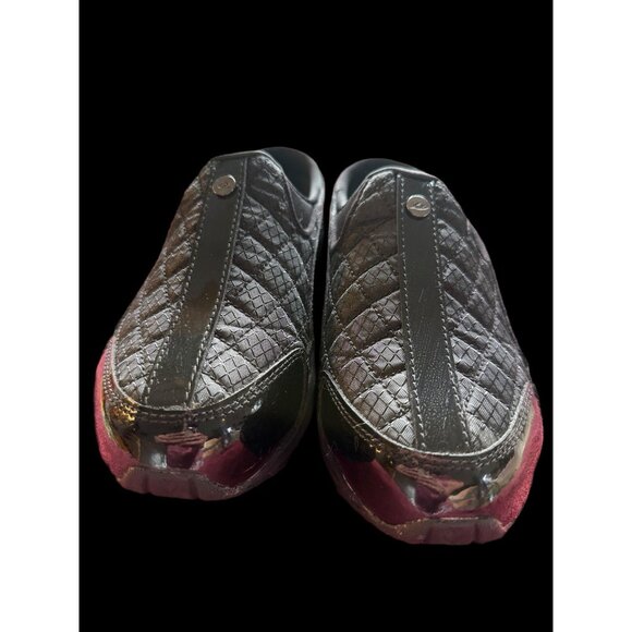 EASY SPIRIT TRAVELTIME BLACK LEATHER MULES SLIP ONS COMFORT WOMENS SZ 7 - Picture 2 of 9